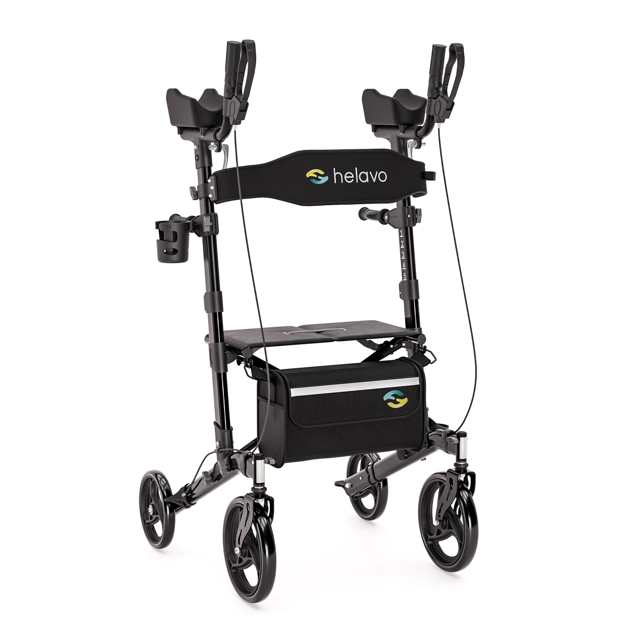 Helavo Arthritis Rollator faltbar Stand Up Gehhilfe mit Armlehnen und Sitzfläche