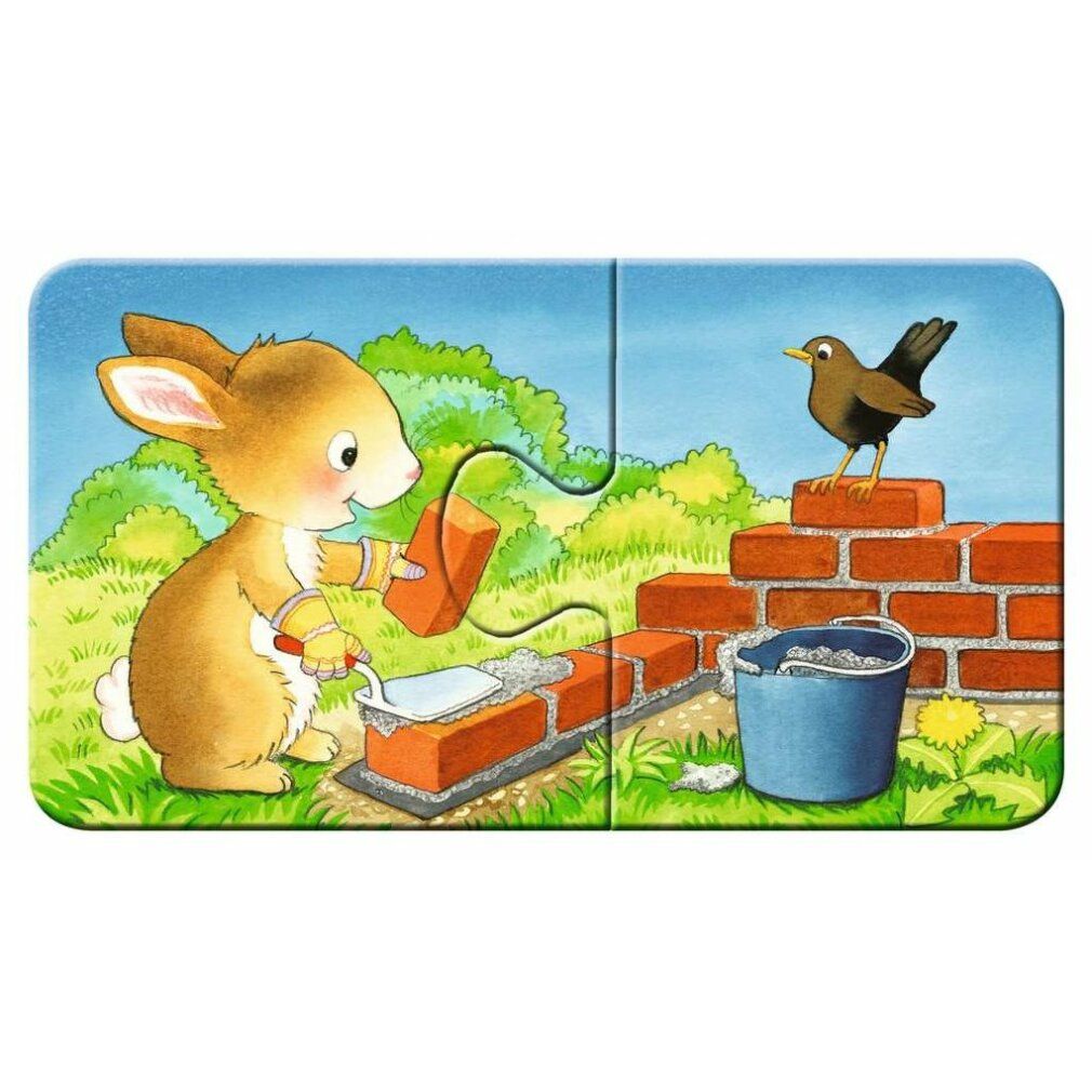 Ravensburger Puzzle Animals In Construction - My First Puzzles - 9x2 Pieces - Children's Puzzle