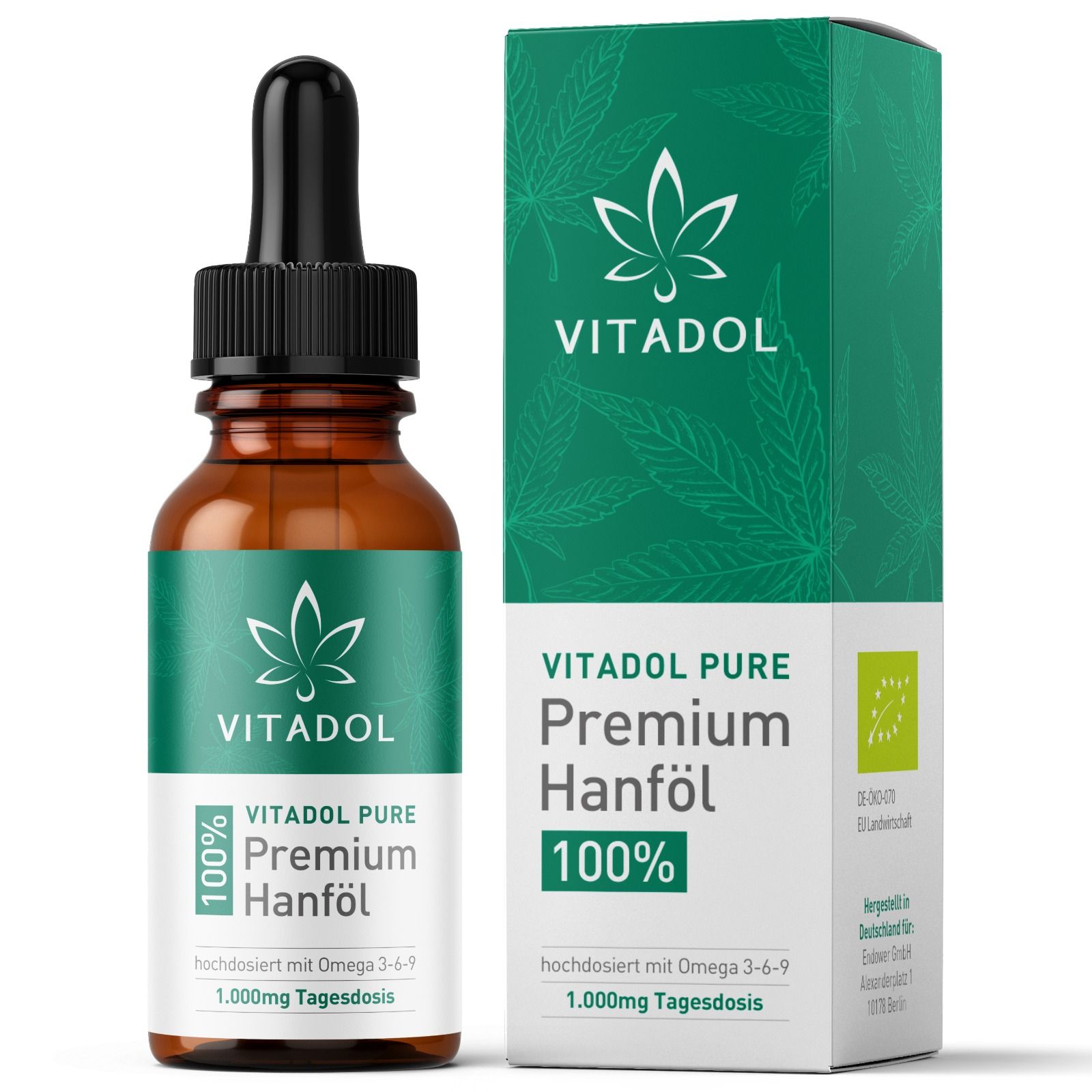 Vitadol Pure – Bio Hanföl Hochdosiert 10 ml Tropfen zum Einnehmen