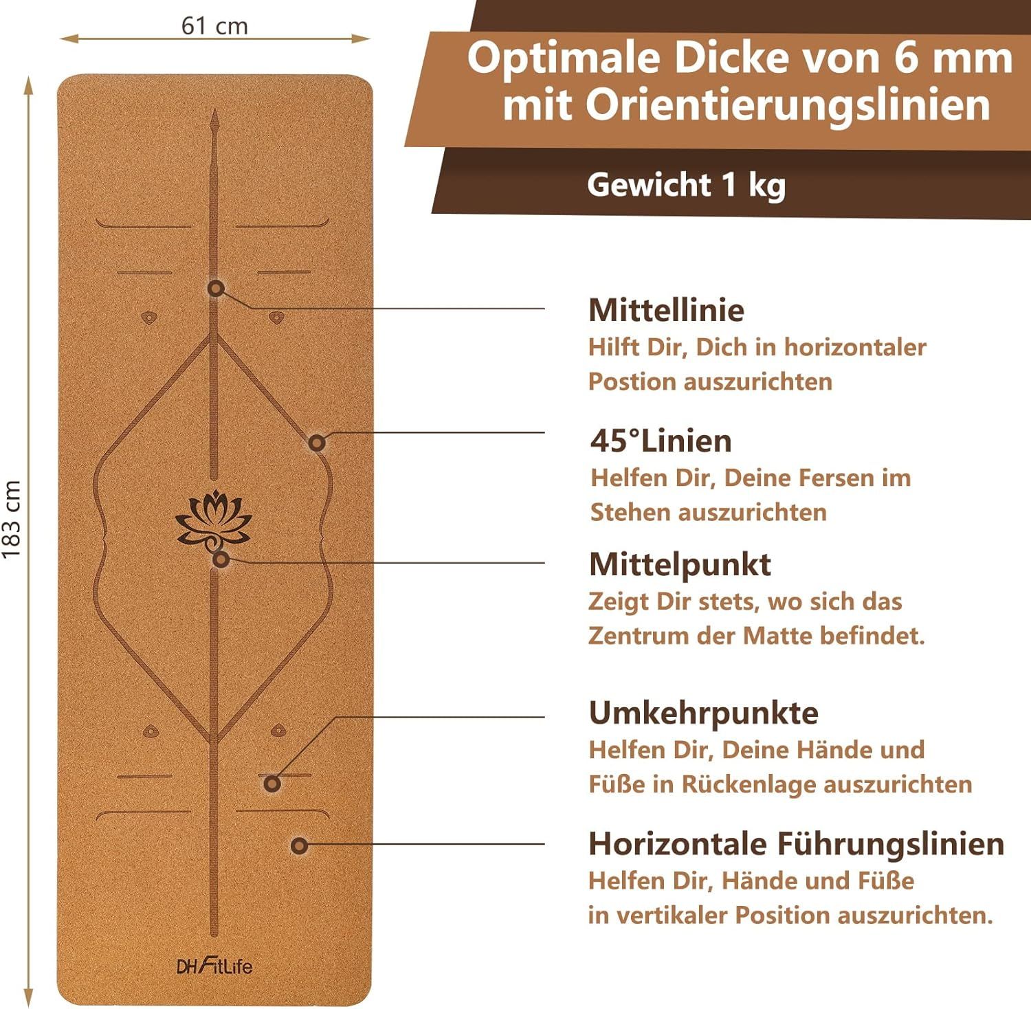 DH FitLife Kork Yogamatte