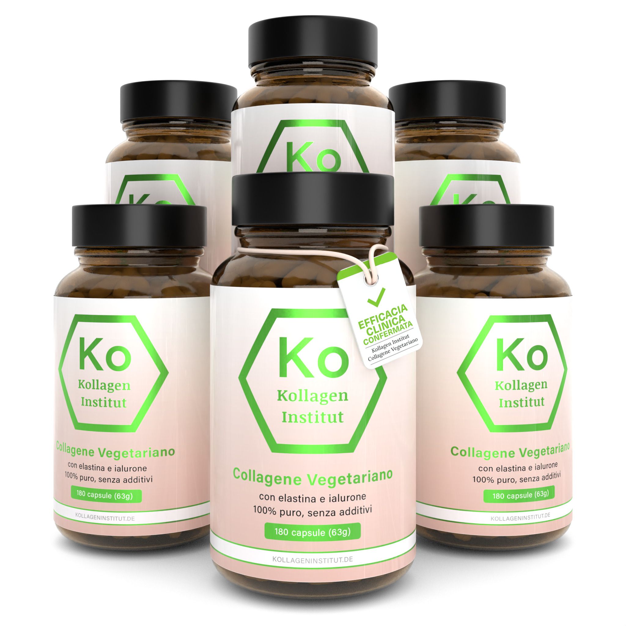 Kollagen Institut capsule di collagene vegetariano con ialurone ed elastina