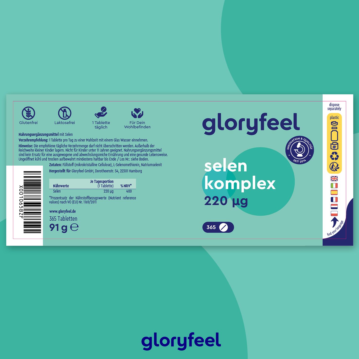 gloryfeel® Selen Komplex Tabletten 365 St