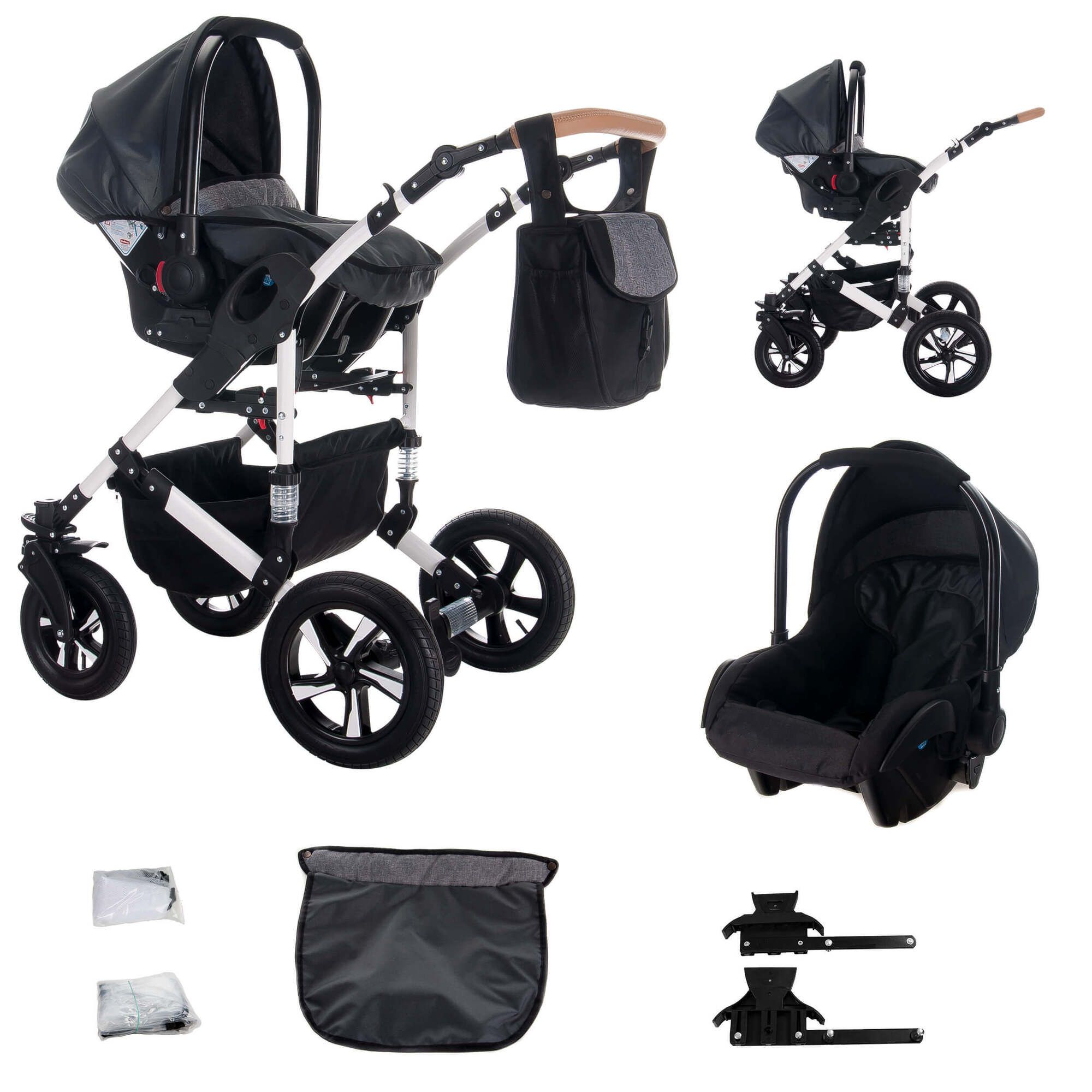 Bebebi myVARIO 3 in 1 Kinderwagen Set Hartgummireifen, myStar