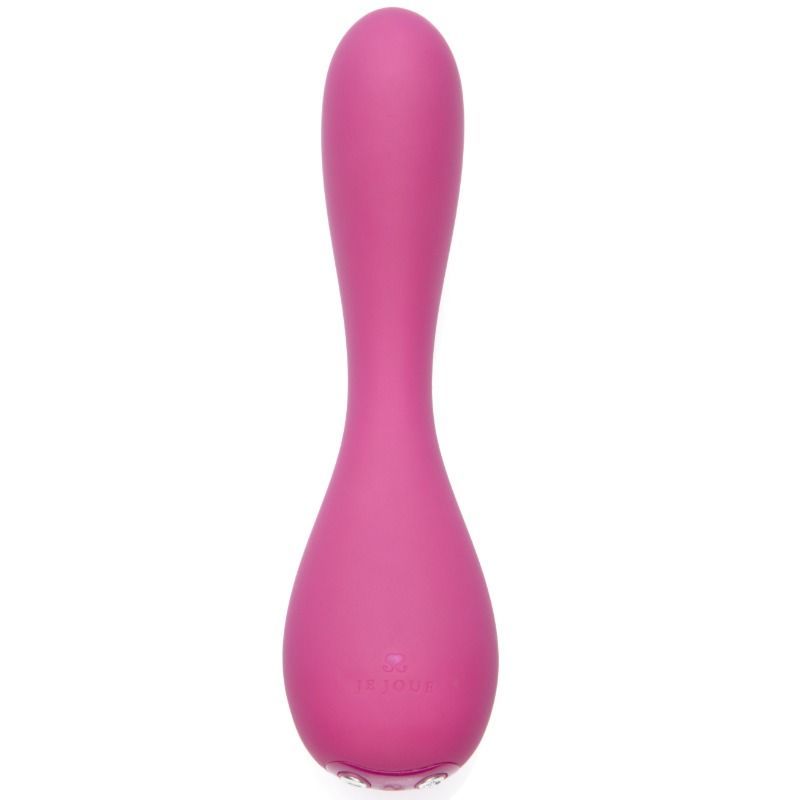 Pinkfarbener Vibrator mit tropfenförmigem Design. Glatte Oberfläche.