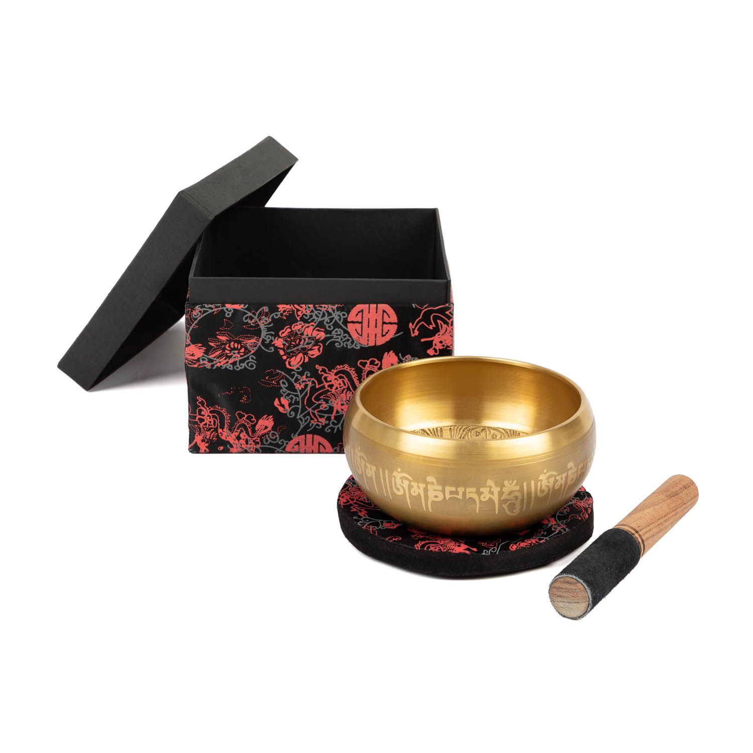 Indische Klangschale mit OM Design in Geschenkbox