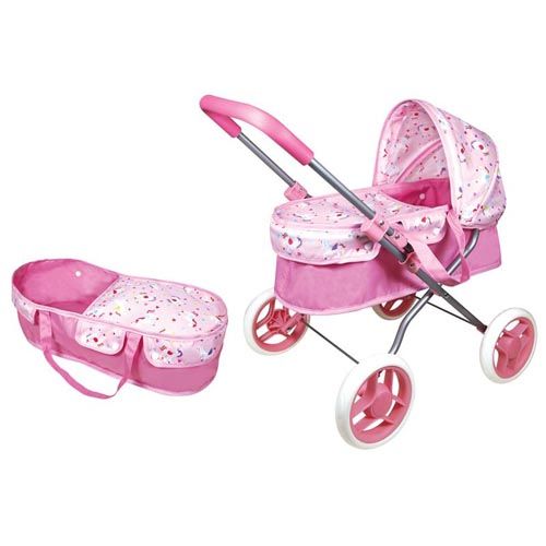 Lissi Kinder Puppenwagen mit Zubehör pink