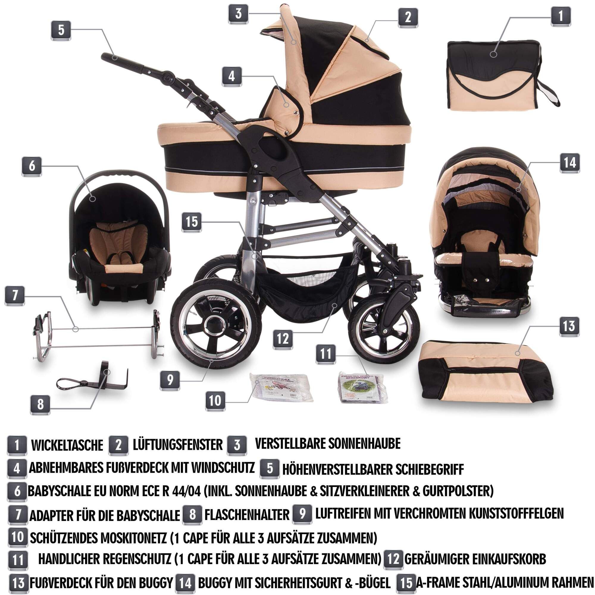 Bebebi London 3 in 1 Kinderwagen Set, St. Paul's