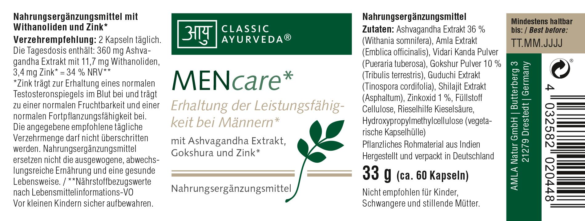 Classic Ayurveda - MENcare* 33 g