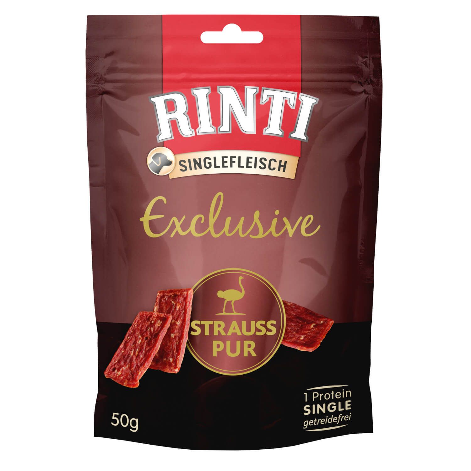 Rinti Singlefleisch Exclusive Snack Strauß Pur