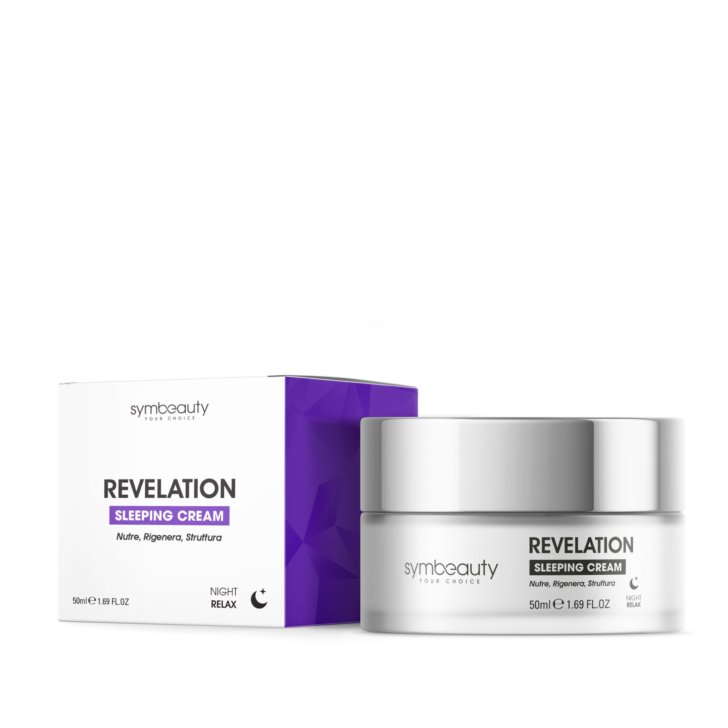 SYMBEAUTY® Revelation Crema Notte 50ml Antirughe e Contorno Occhi Ceramidi, Peptidi, Burro di Karite