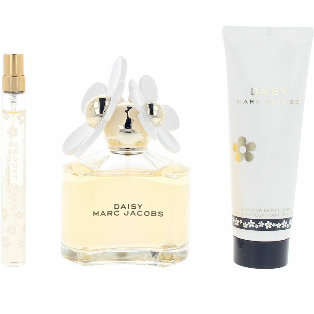 Parfümflakon mit weißen Blüten, Miniatur und Tube. Aufschrift "DAISY MARC JACOBS".