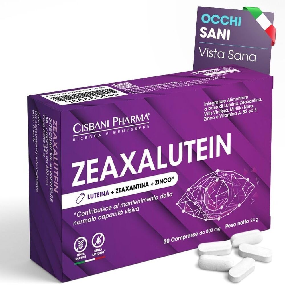 Cisbani Pharma Zeaxalutein - Integratore occhi ad alto dosaggio di Luteina e Zeaxantina