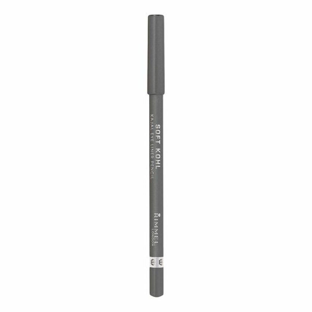 Grauer Kajalstift. Aufschrift: Soft Khol Kajal Eye Liner Pencil. Marke: Rimmel.