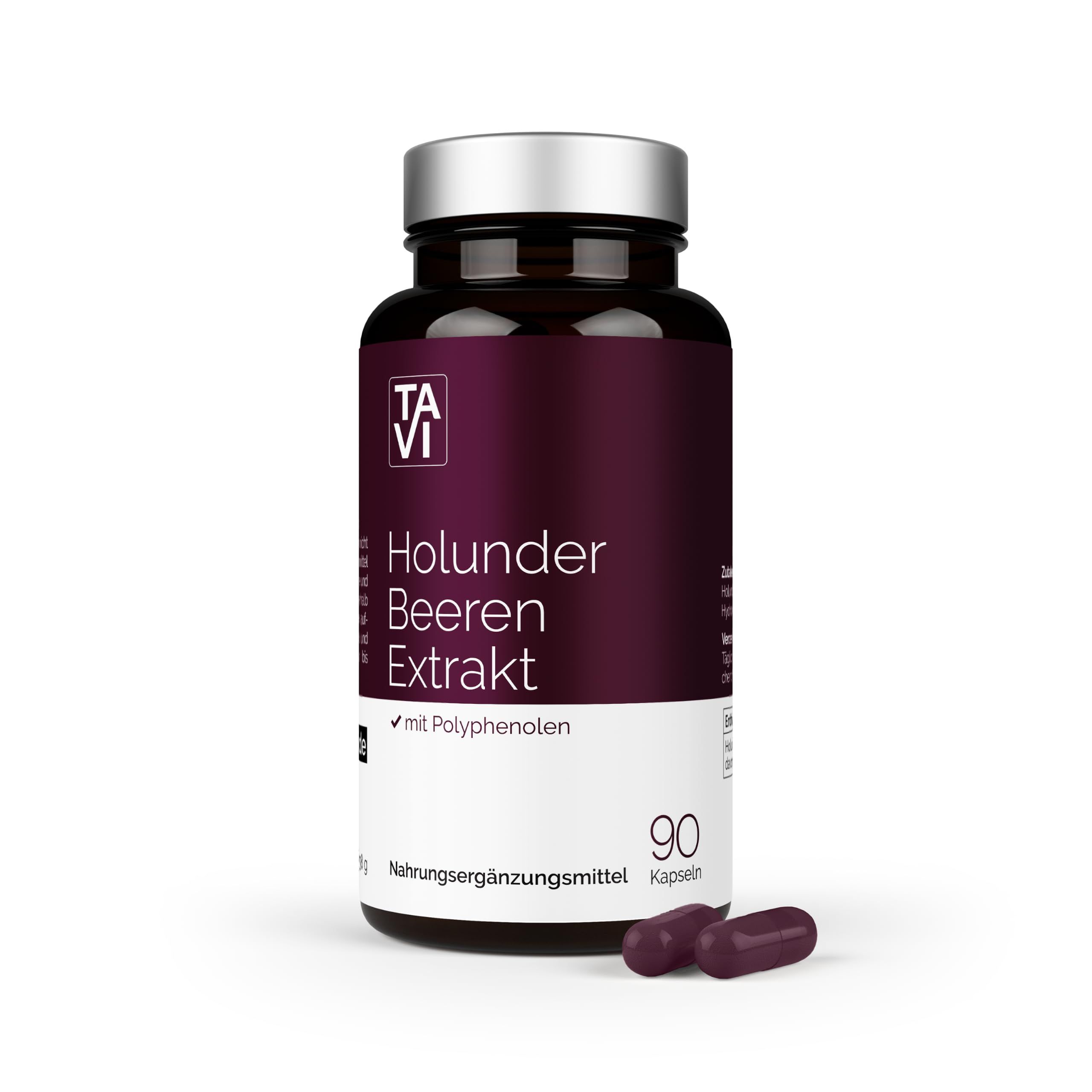 TAVI® Holunderbeeren Extrakt Kapseln (Sambucus nigra 15:1, Polyphenole)