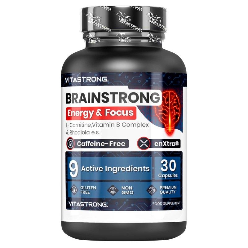 Vitastrong Brainstrong - 30 Kapseln, Fokus und Energie ohne Koffein St Kapseln