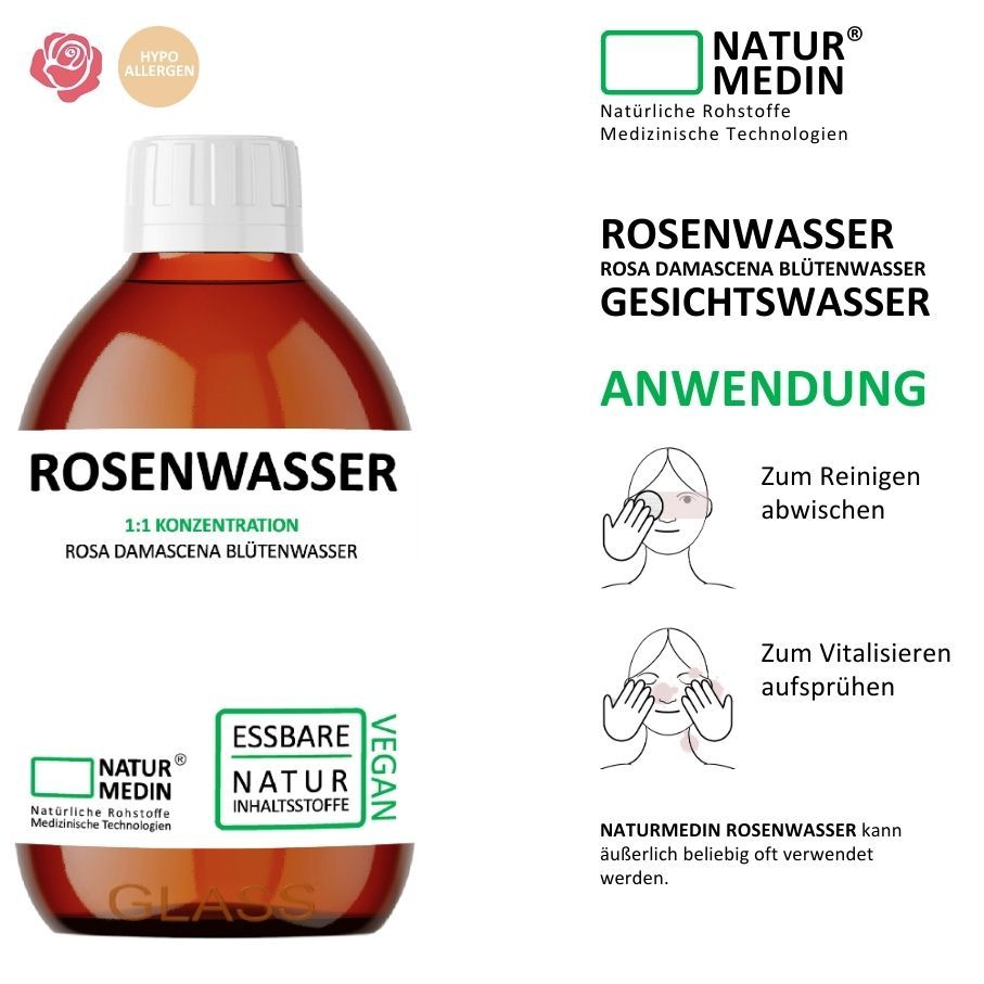 Naturmedin Rosenwasser zum Backen
