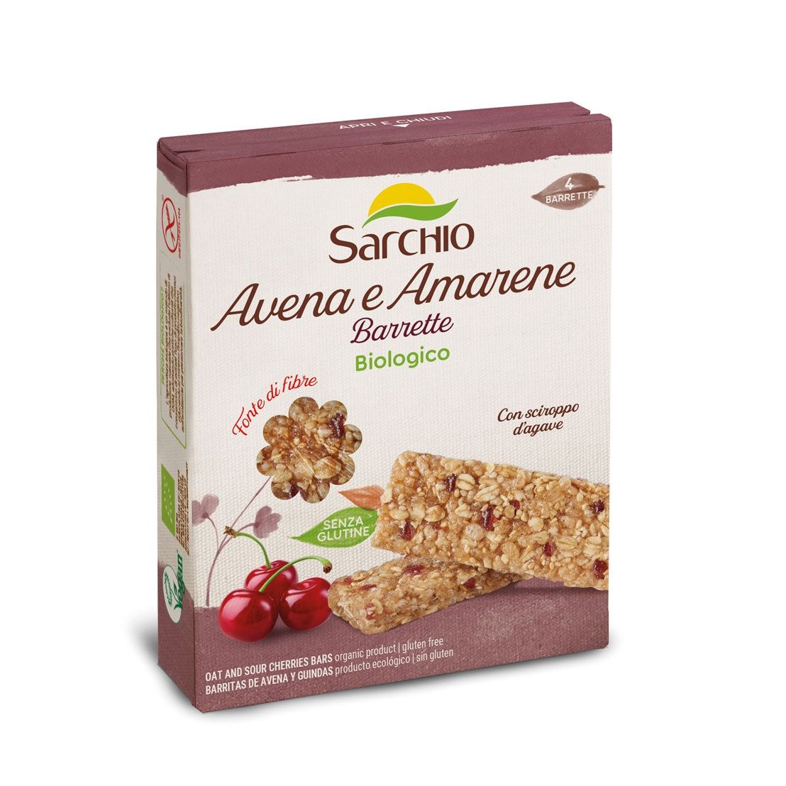 Barrette avena con amarena senza glutine - Sarchio