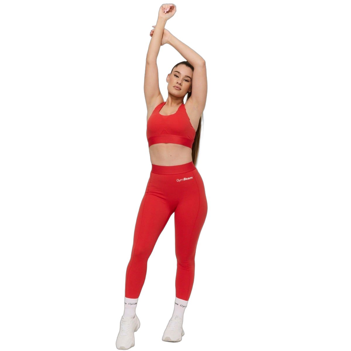 GymBeam Leggings Damen mit hoher Taille und elastischem Material in Hot Red