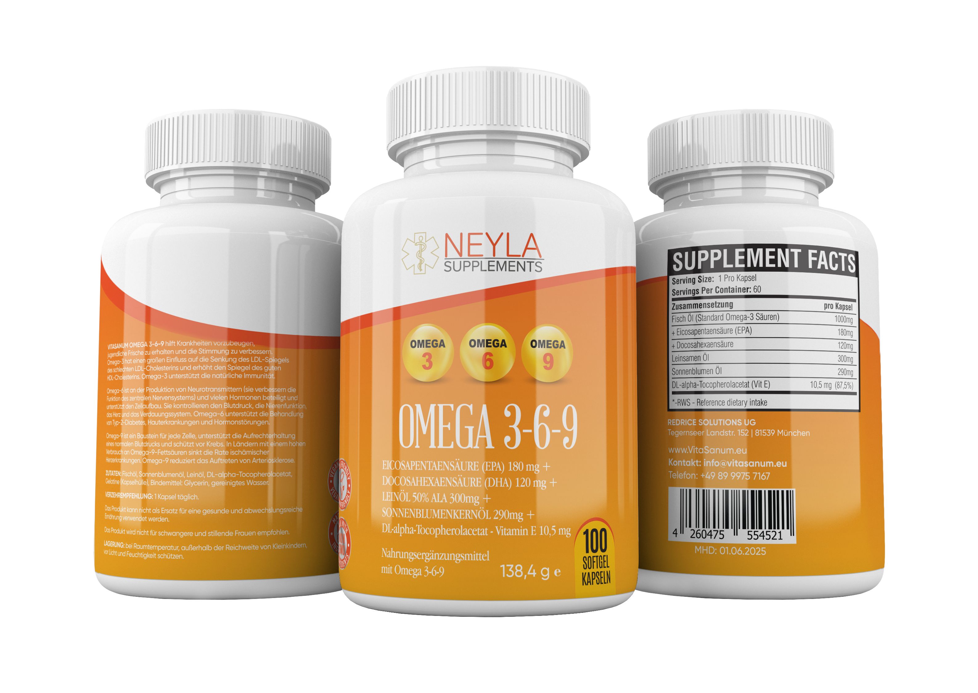 NEYLA® Omega 3-6-9 Softgel Kapseln