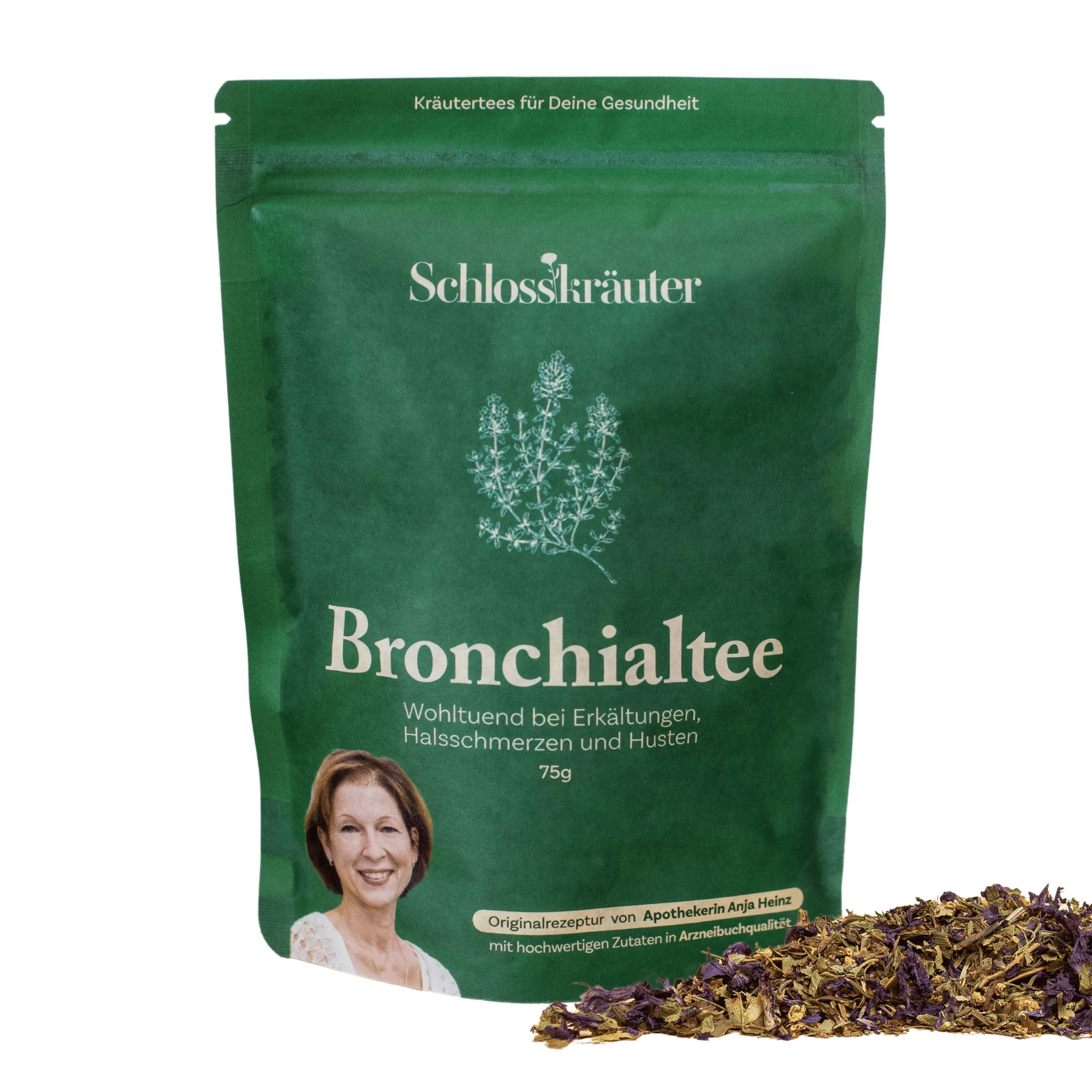 Schlosskräuter Bronchialtee mit Thymian | Hustentee bei Halsschmerzen, Husten & Erkältungen