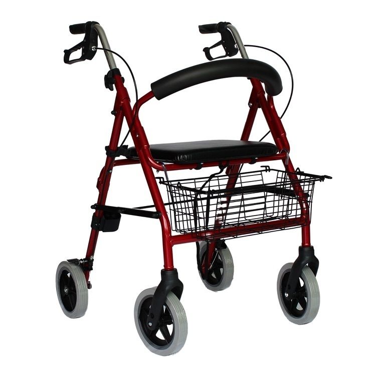 Trendmobil Rollator LR 56  inkl. Korb und Stockhalterung (Farbe  rot)