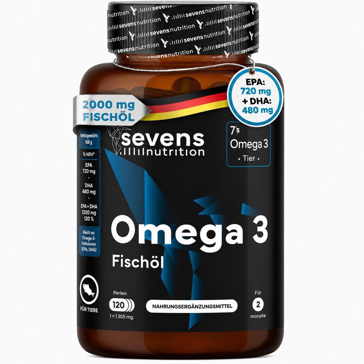 SEVENS NUTRITION Omega 3 Fischöl Kapseln