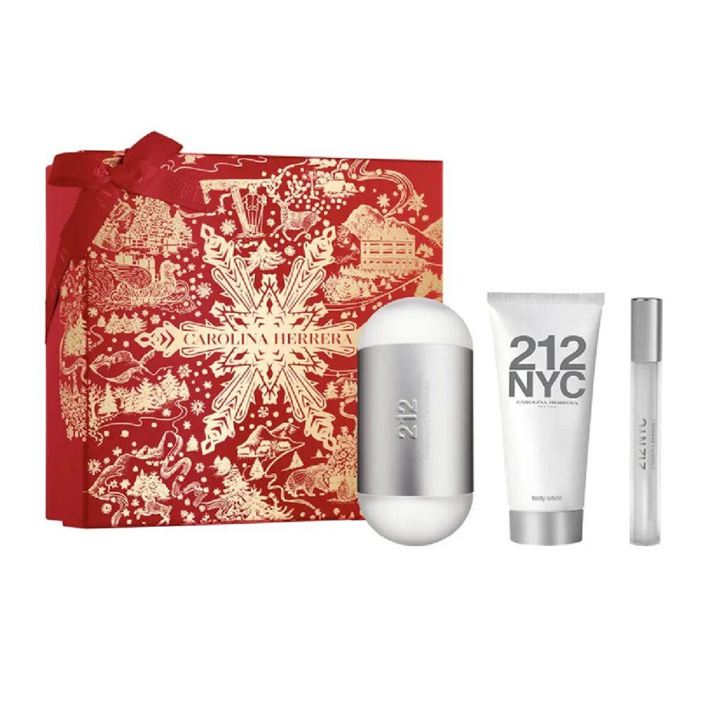 Carolina Herrera 212 NYC Geschenkset mit Bodylotion und Parfümzerstäuber.