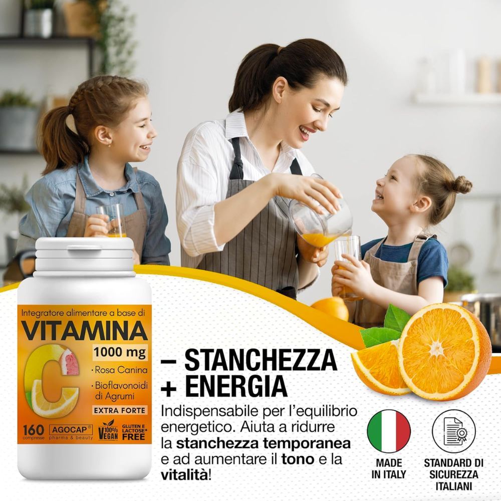 agocap - Vitamin C 500mg mit Bioflavonoiden aus Zitrusfrüchten und Hagebutten