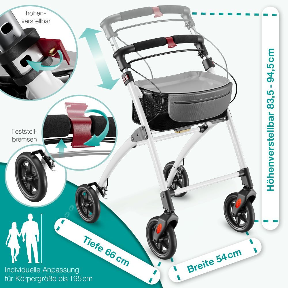 Wohnungsrollator Premium weiß