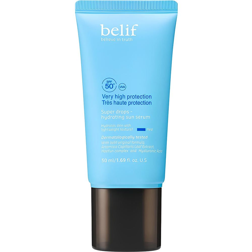 Belif Super Drops Hydrating Sun Serum SPF 50+ – feuchtigkeitsspendender Sonnenschutz 50 ml