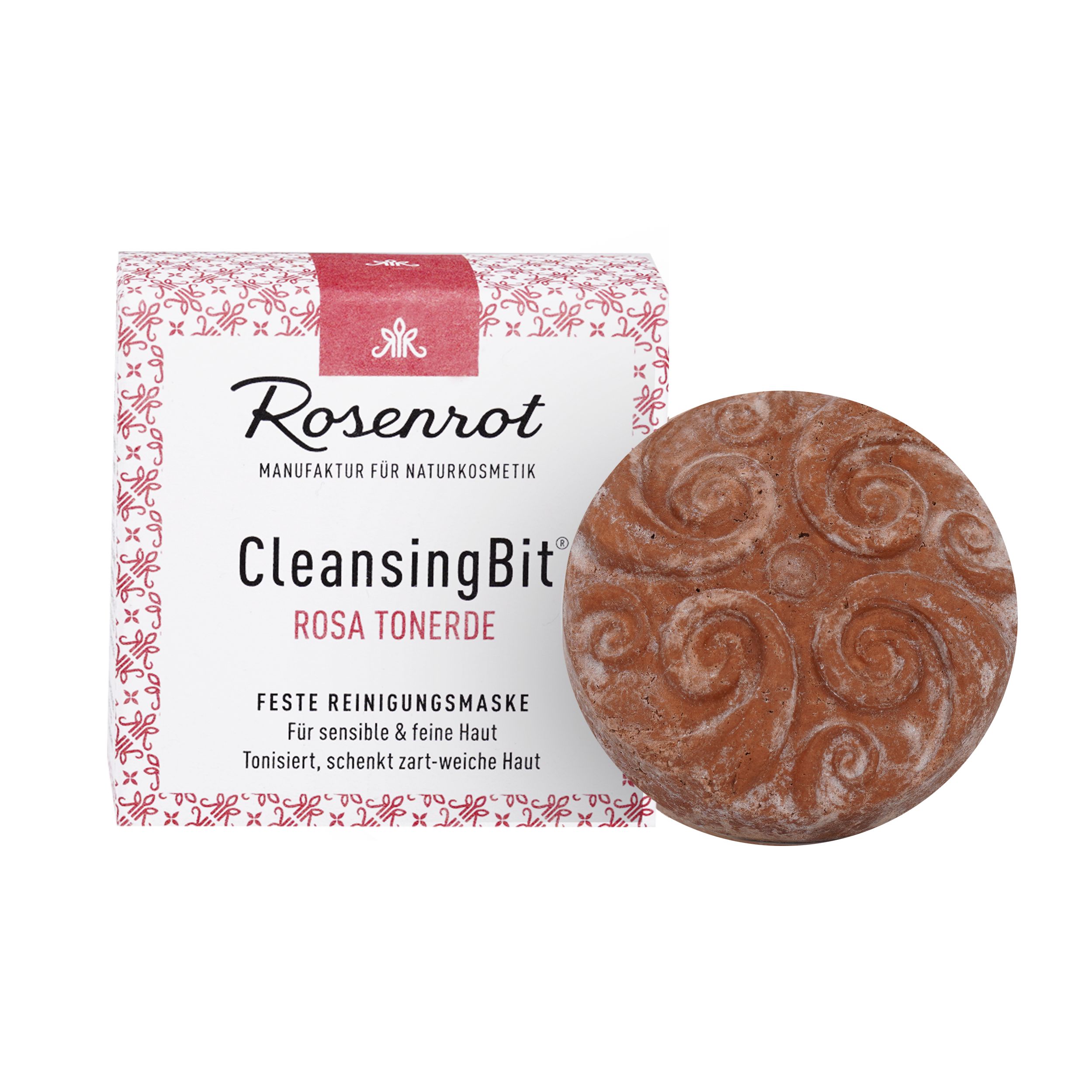 Rosenrot Naturkosmetik - CleansingBit® mit rosa Tonerde - Tonerde Maske