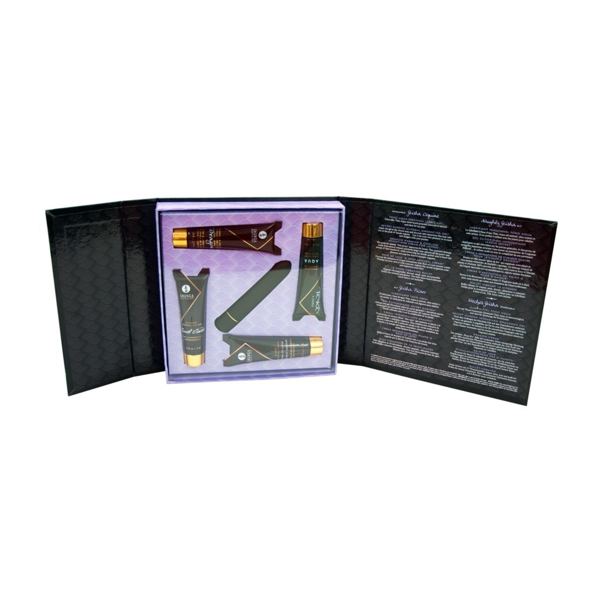 Luxus-Set mit Vibrator, Gleitgel, Stimulationscreme | 5-teilig | Shunga