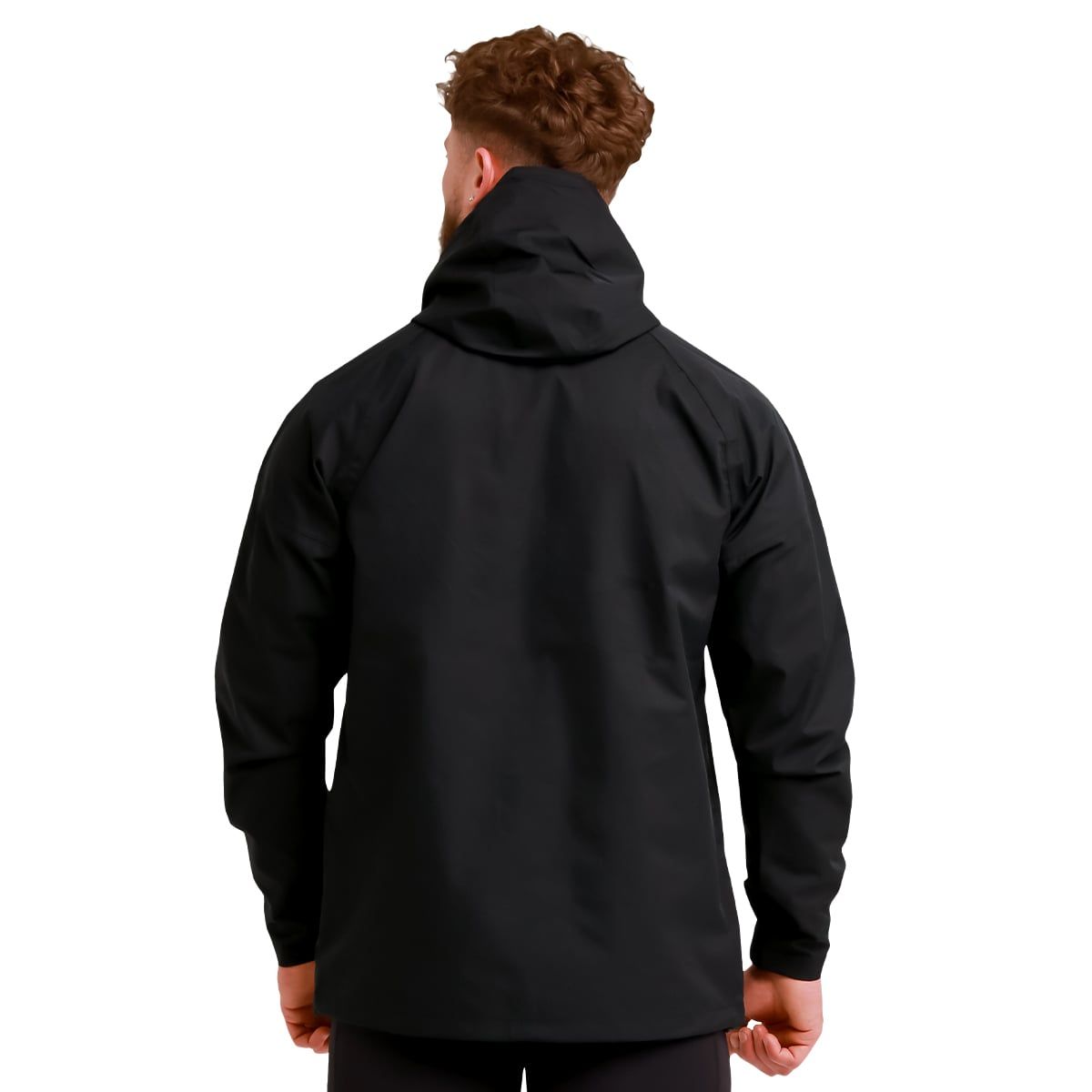 GymBeam Regenjacke Herren Regular Smock mit Kapuze Schwarz