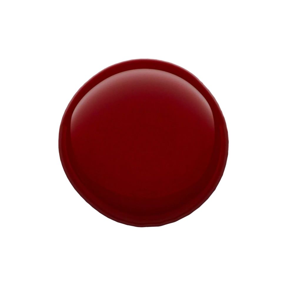 Runder, glänzender roter Fleck. Wahrscheinlich Nagellack.