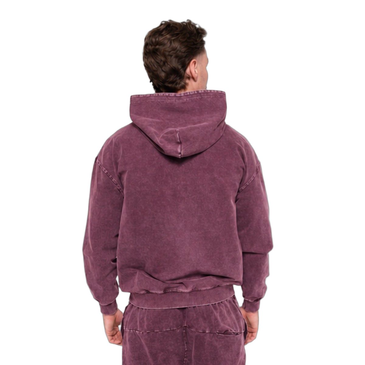 GymBeam Herren Hoodie regular mit Reißverschluss und Washed-Effekt