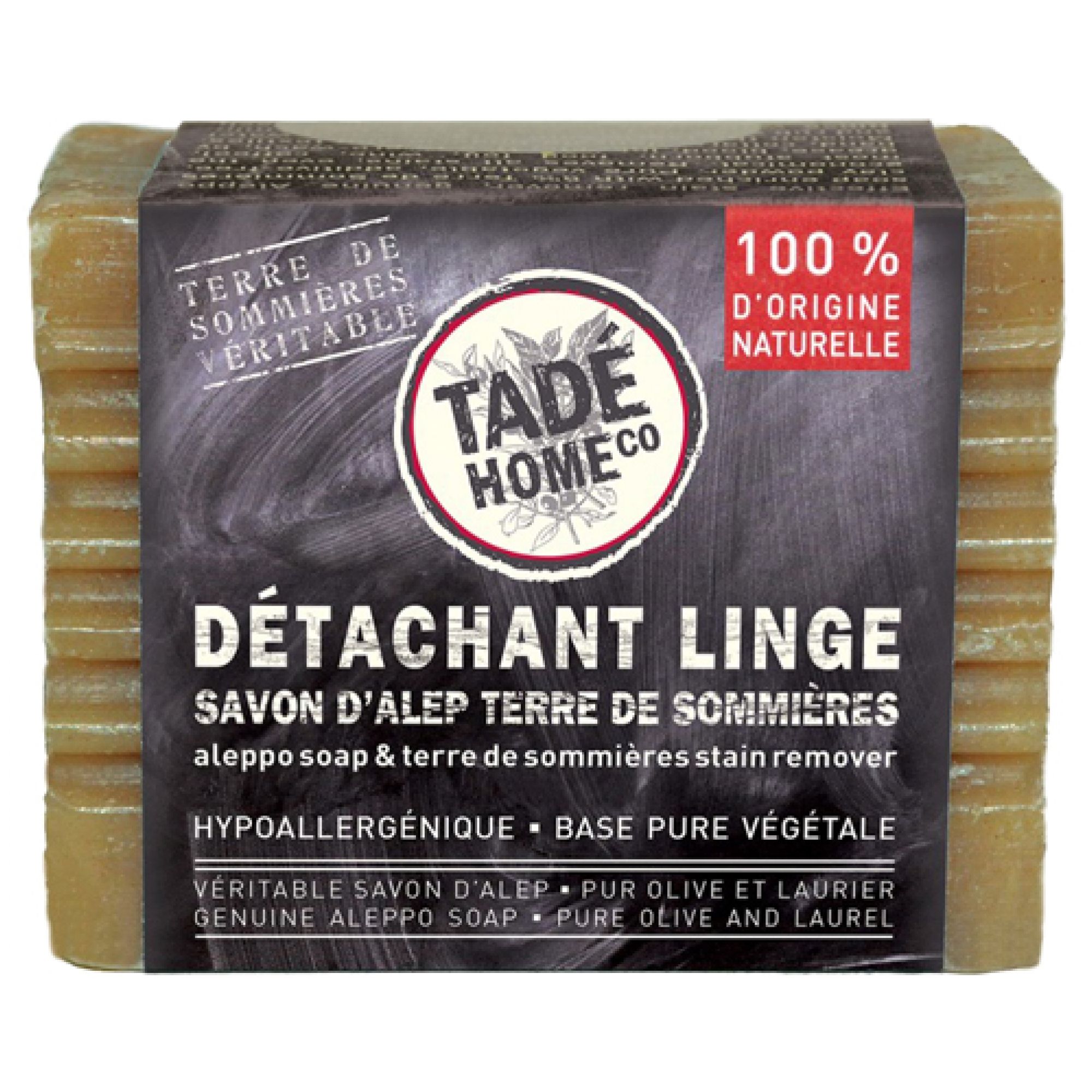 Tadé Home Fleckentferner Leinen Seife von Aleppo Terre de Sommières 8x6,9x4,7 cm