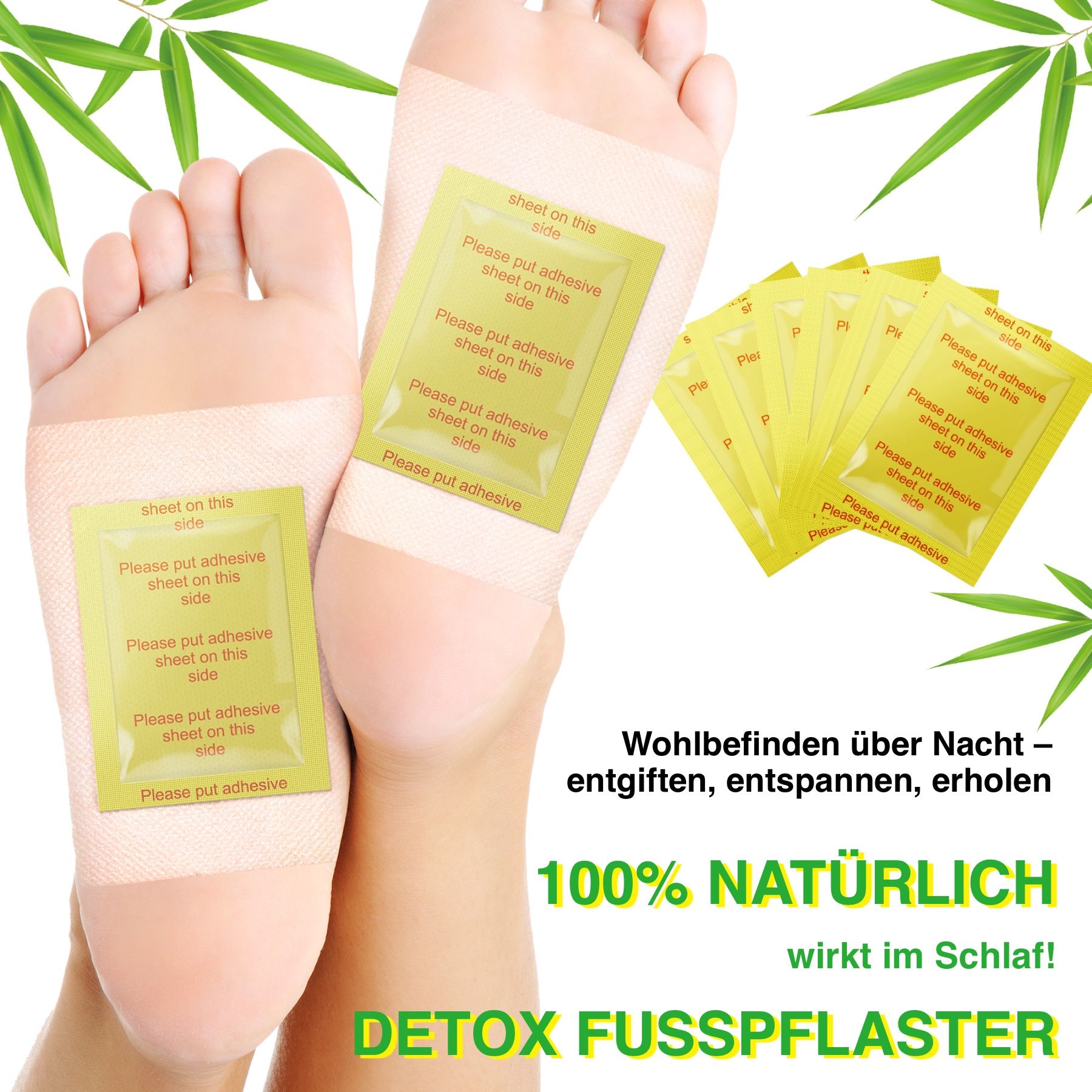 ALIVER Fußpflaster Detox mit Bambusessig und Ingwer Extrakt