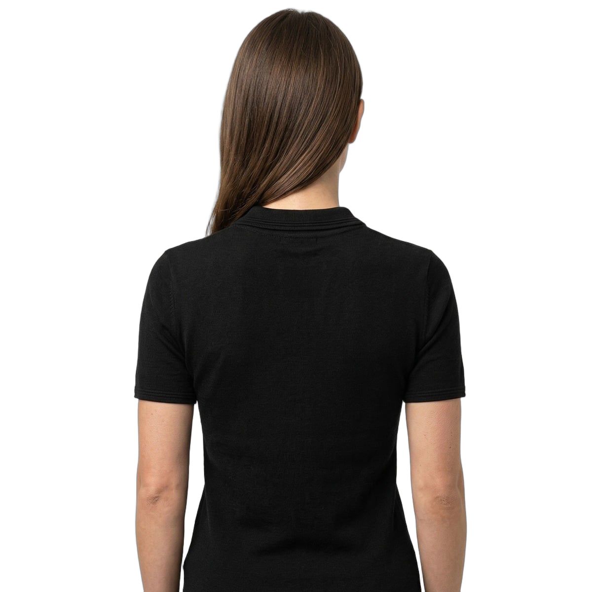 GymBeam Poloshirt Damen regular mit Kragen und Kurzarm in Schwarz
