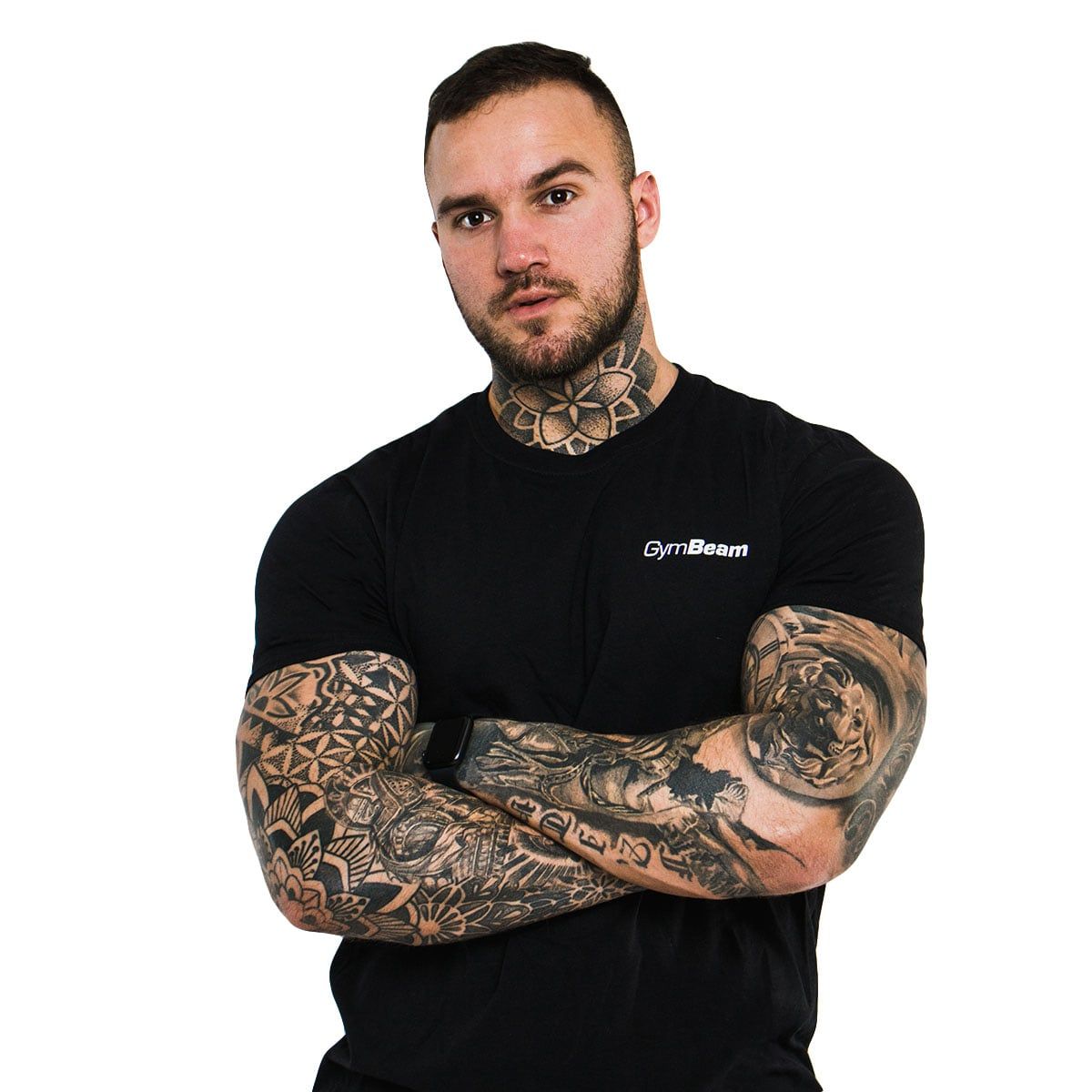 GymBeam T-Shirt Herren Regular Kurzarm Black