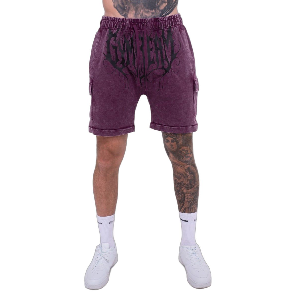 GymBeam Shorts Herren regular mit Kordelzug und Taschen Raisin 1 St