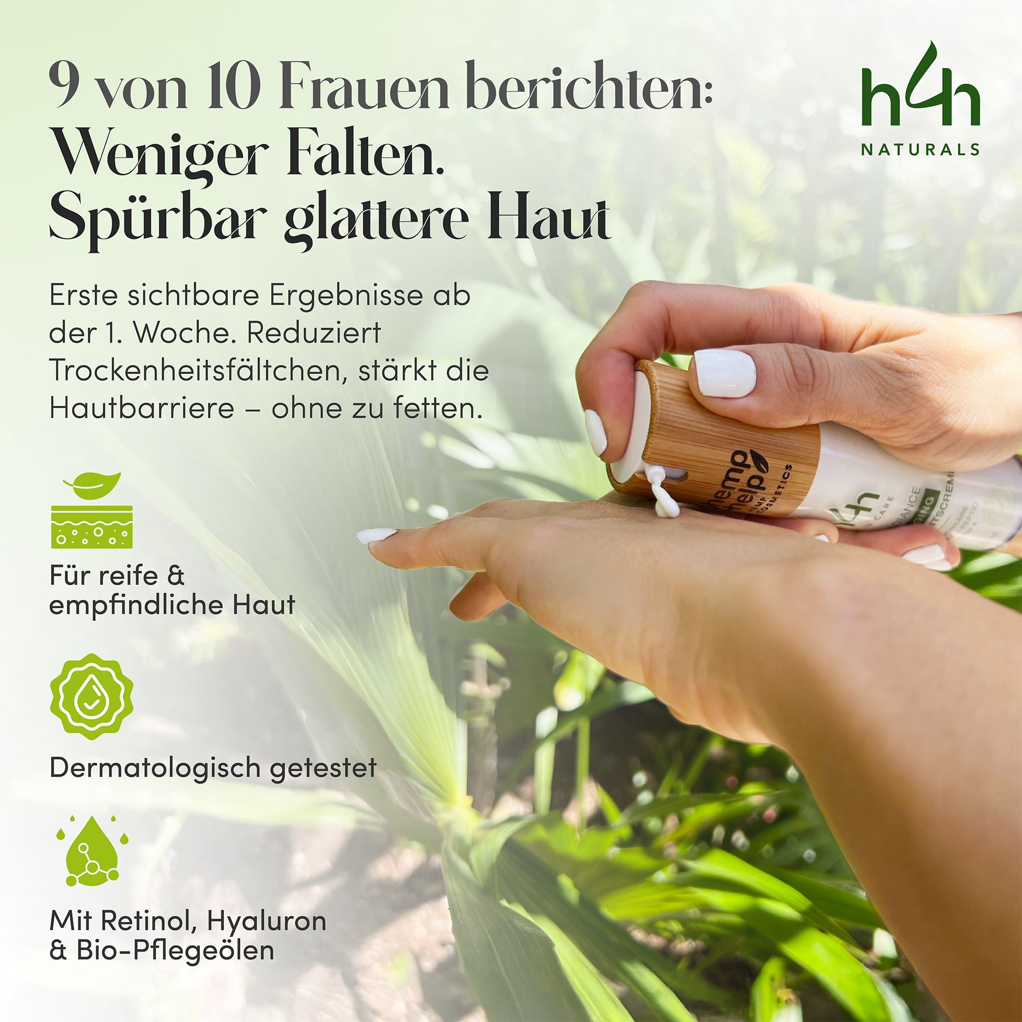 H4H Bio Radiance Gesichtscreme – Anti-Aging mit Hyaluronsäure & Peptiden