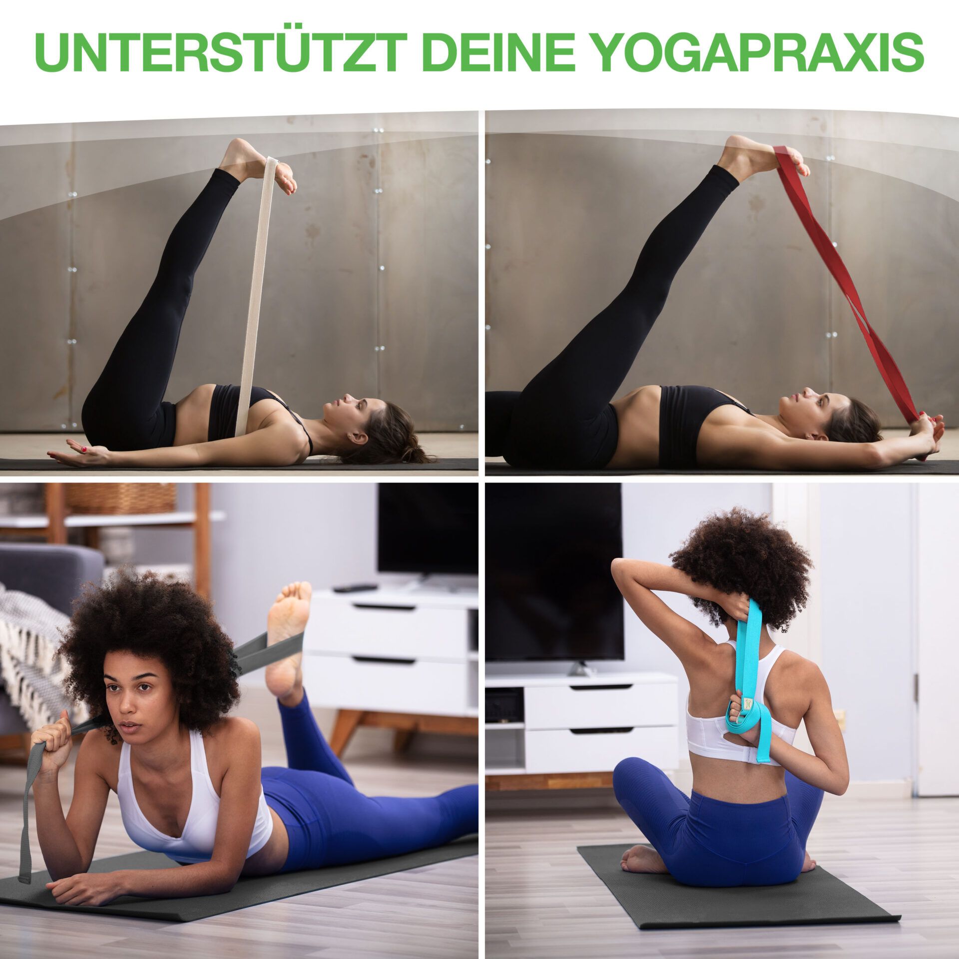 BACKLAxx ® Yoga Gurt  aus Baumwolle 250cm lang