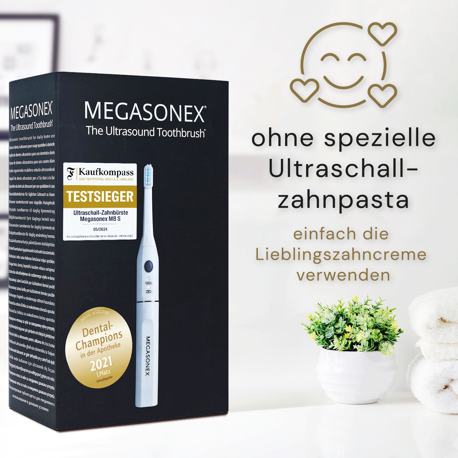 MEGASONEX M8 S Ultraschall-Zahnbürste