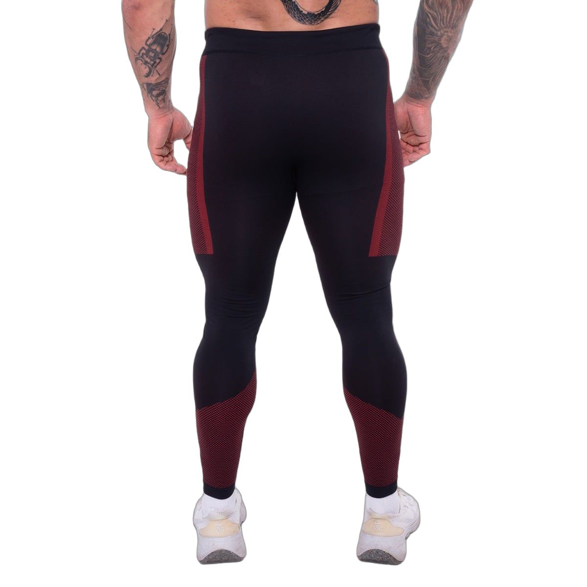 GymBeam Leggings Herren slim nahtlos Schwarz/Rot