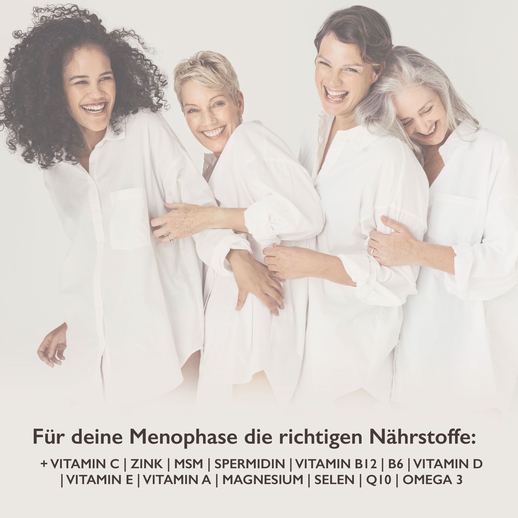 JIKOAII Kollagenpulver MENO - Kollagen mit Coenzym Q10, Zink, Spermidin & MSM - Menopausekomplex