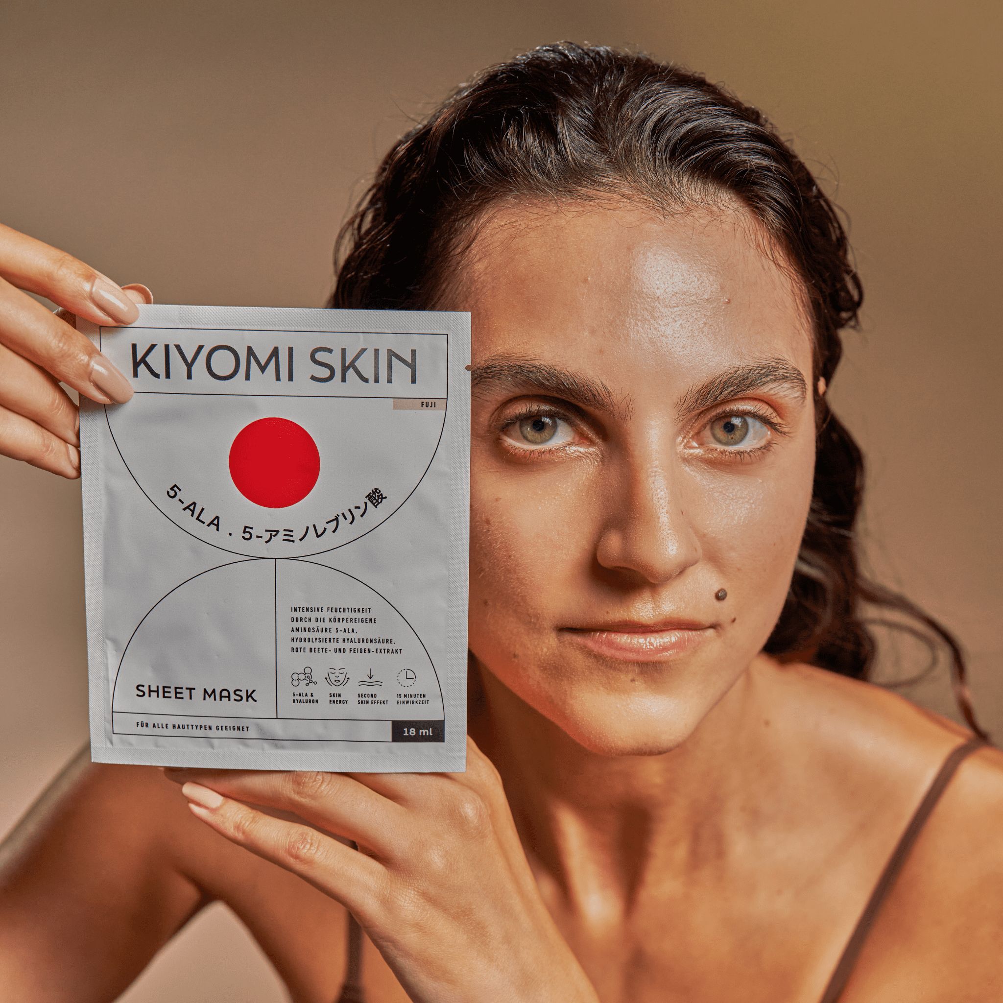 Kiyomi Skin Tuchmaske: Hydratisiert, beruhigt & verleiht Glow – mit 5-ALA, Hyaluron & Feigenextrakt