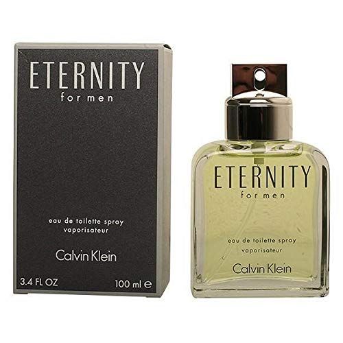 Flakon und Verpackung. Flakon: Eternity For Men, Eau de Toilette, Calvin Klein. Verpackung: schwarz.