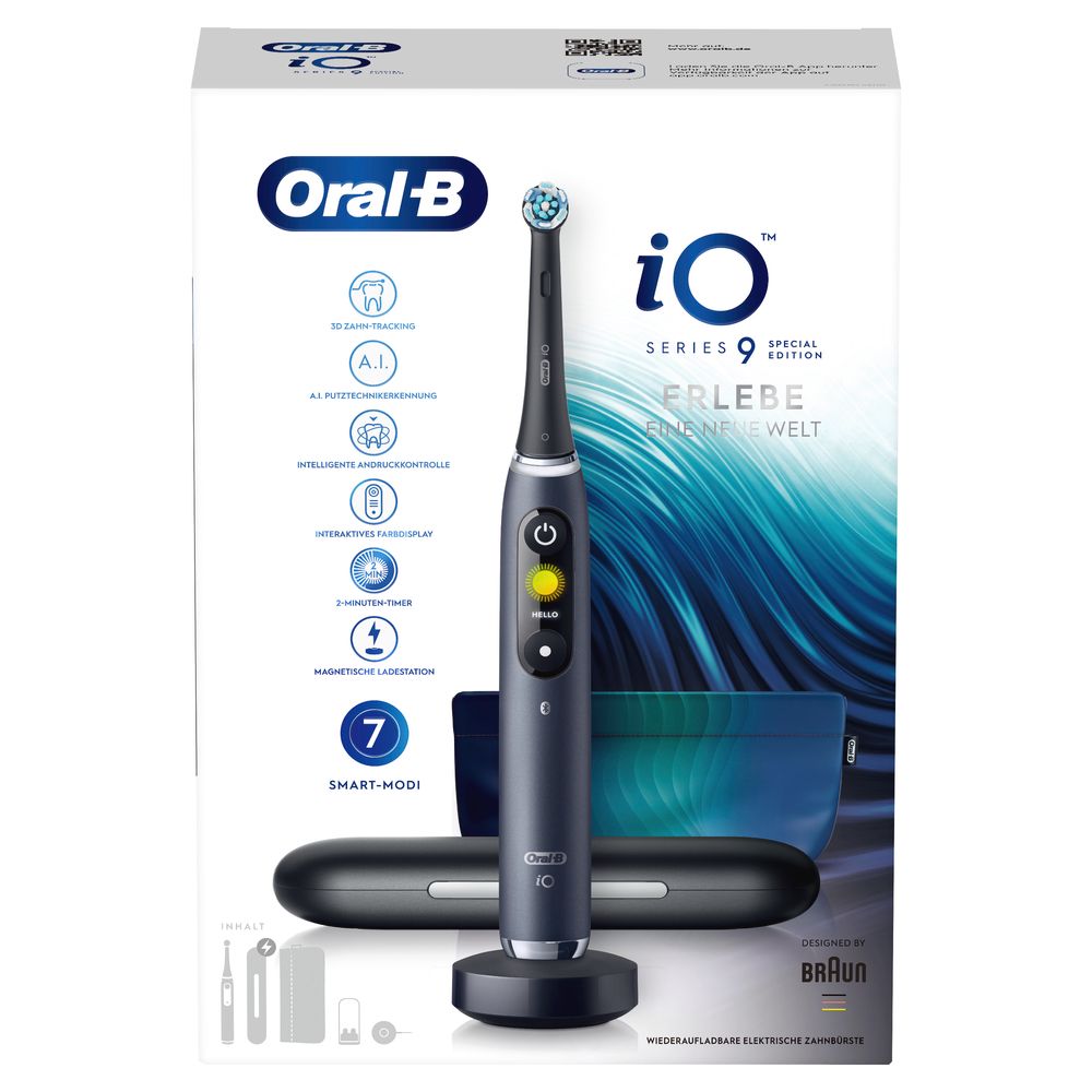 Oral-B - Elektrische Zahnbürste "iO Series 9 + Design Tasche - Black Onyx" in Schwarz