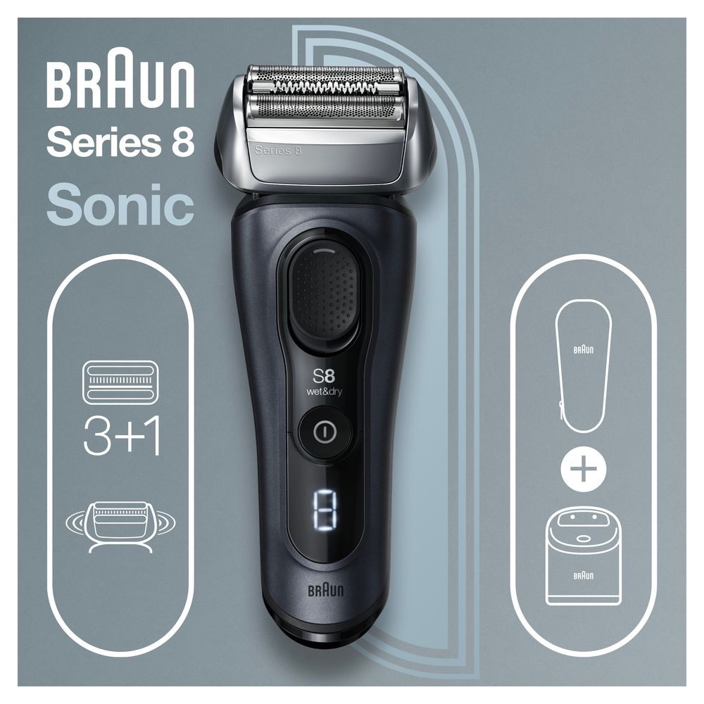 Braun - Elektrischer Rasierer "Series 8 - 8463cc System wet&dry" in Fjord grau