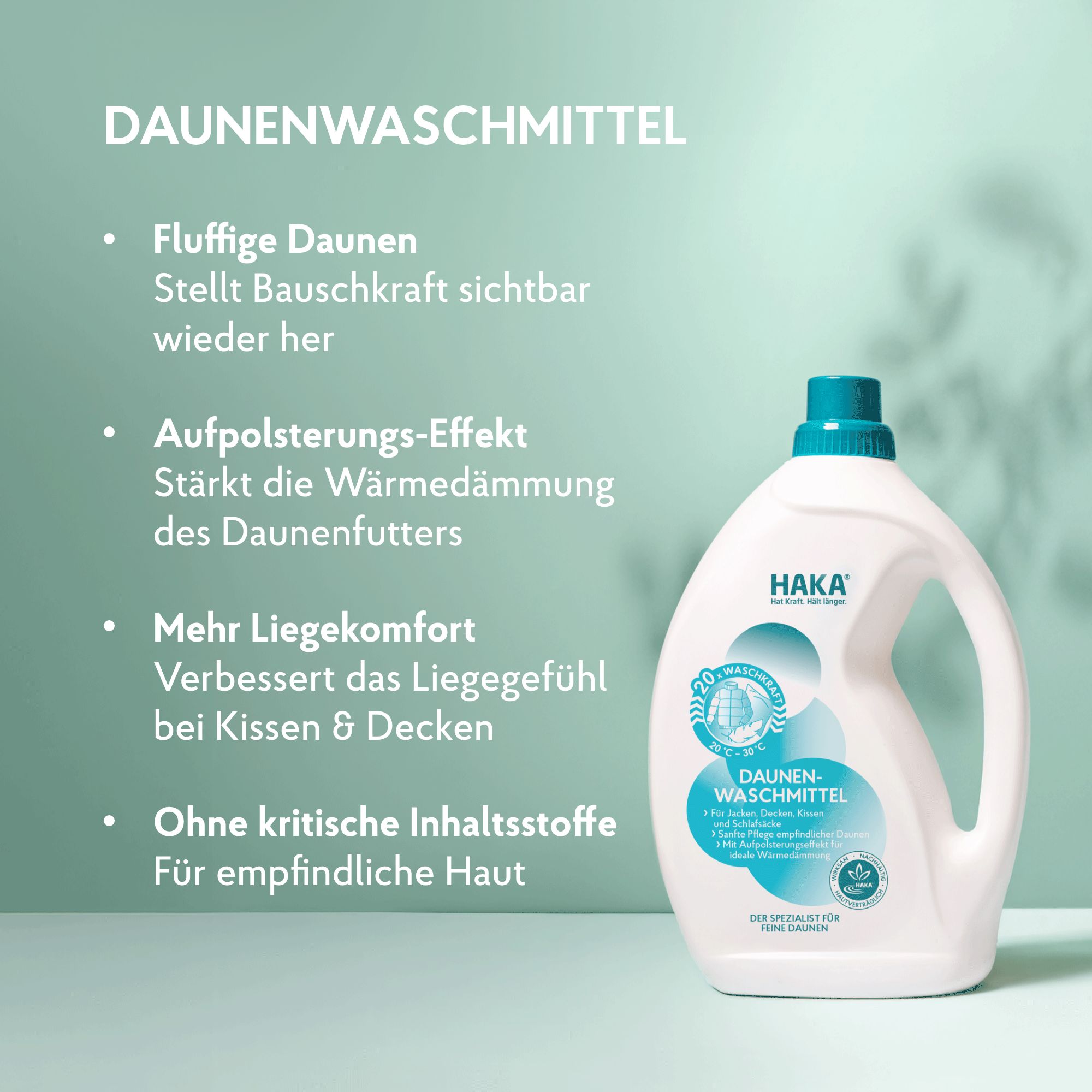 HAKA Daunenwaschmittel für Daunenjacken, Kissen und Decken
